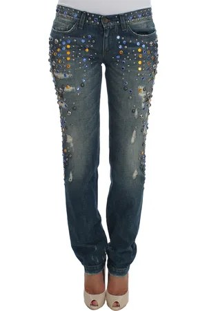 Dolce & Gabbana Enchanted Sicily Crystal Embellished Jeans - IT36 | XS