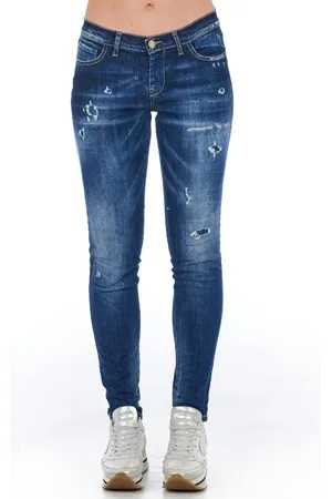 FRANKIE MORELLO Chic Worn Wash Skinny Denim Jeans - W26