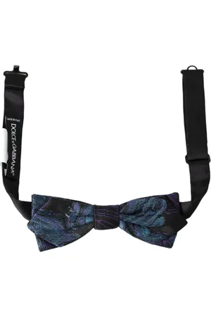 Dolce & Gabbana Blue Brocade Adjustable Neck Men Bow Tie