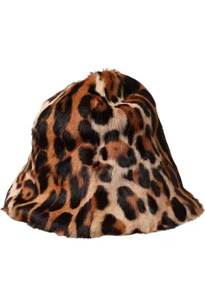 Dolce & Gabbana Leopard Fur Women Bucket Hat - One Size