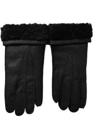 Dolce & Gabbana Leather Fur Short Hands Gloves - 10|XL