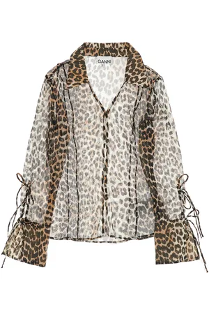 Ganni Leopard print chiffon blouse - 34