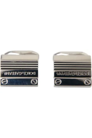 Dolce & Gabbana Plated Metal Brass DG Logo Pin Cufflinks