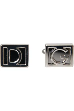 Dolce & Gabbana Plated Metal Brass DG Logo Pin Cufflinks
