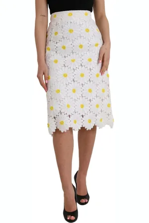 Dolce & Gabbana Floral Pencil Straight Lace Skirt - IT38 | XS