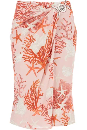 VERSACE Baroque sea jersey skirt - 40