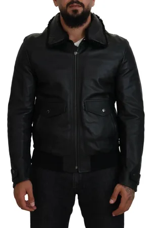 Dolce & Gabbana Chic Leather Silk-Lined Jacket - IT52 | L