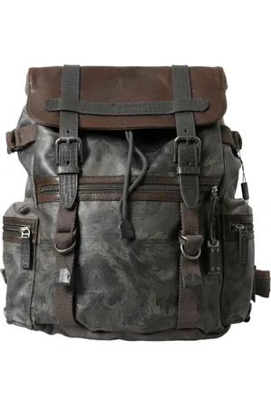 Dolce & Gabbana Elegant Canvas & Leather Backpack
