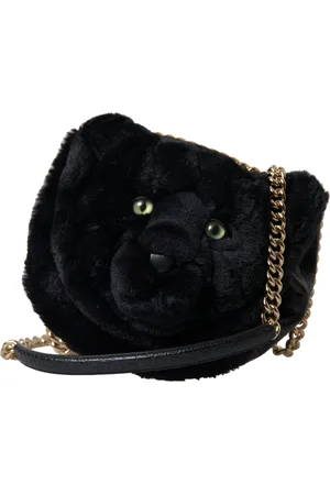 Dolce & Gabbana Exquisite Croc-Embossed Panther Shoulder Bag