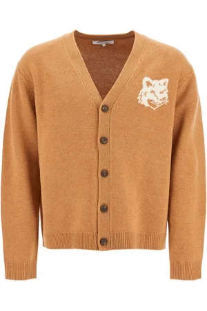Maison Kitsuné Fox head wool cardigan with - L