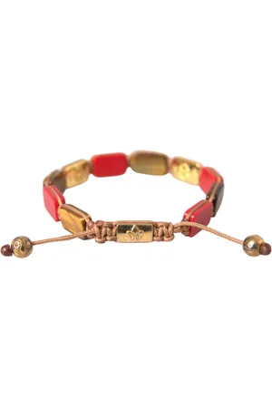 Nialaya CZ Tiger Eye Coral 925 Silver Men Bracelet - L