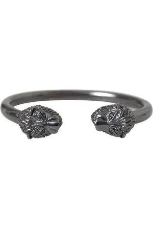 Nialaya Rhodium Lion Bangle Bracelet Women - S
