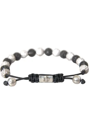 Nialaya CZ Crystal Ball White Beaded Bracelet - M