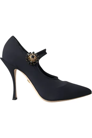 Dolce & Gabbana Black Mary Jane Jersey Crystal Pumps Shoes - EU36.5/US6