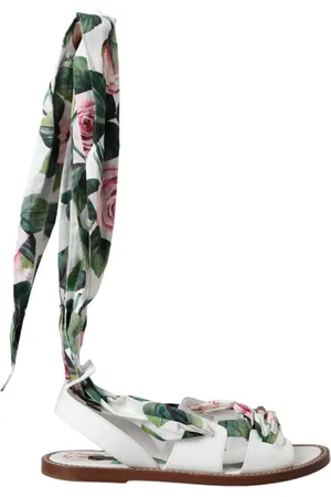 Dolce & Gabbana Floral Print Ankle Wrap Sandals Shoes - EU37/US6.5