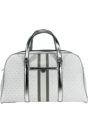 Michael Kors Travel Extra Large PVC Top Zip Weekender Luggage Bag Optic