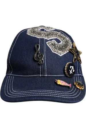 Dolce & Gabbana Blue Crystal Embellishment Baseball Cap - 57 cm|S