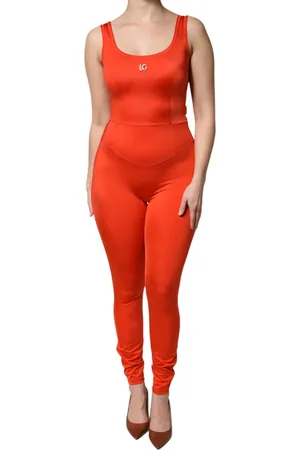 Dolce & Gabbana Orange Sleeveless Bodycon Jumpsuit Dress - IT38 | XS