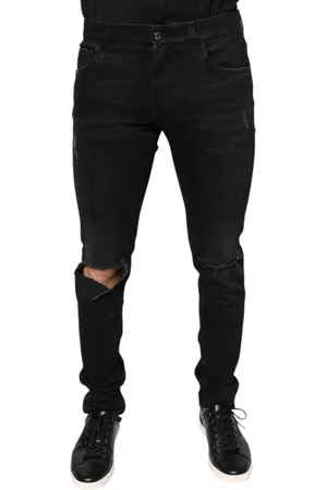 Dolce & Gabbana Tattered Cotton Skinny Men Denim Jeans - IT48 | M
