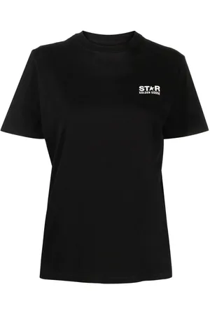 Golden Goose Logo-print short-sleeve T-shirt - S BLACK/WHITE