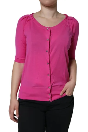 Dolce & Gabbana Wool Button Down Short Sleeve Blouse Top - IT40|S