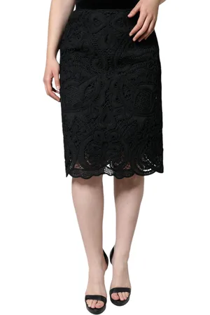 Dolce & Gabbana Floral Lace HighWaist Pencil Cut Skirt - IT40|S