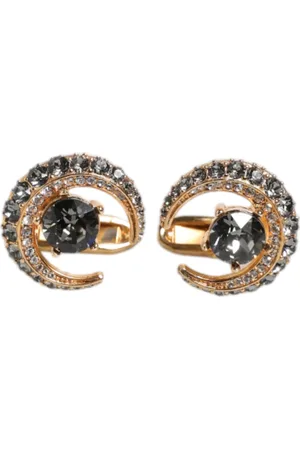 Dolce & Gabbana Brass Gold Black Crystal Luna Cufflink