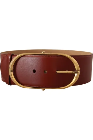 Dolce & Gabbana Elegant Maroon Leather Belt with Accents - 75 cm / 30 Inches
