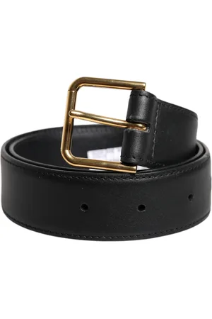 Dolce & Gabbana Black Leather Metal Buckle Classic Belt - 70 cm / 28 Inches