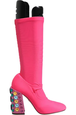 Dolce & Gabbana Nylon Crystal Vally High Boots Shoes - EU35.5/US5.5