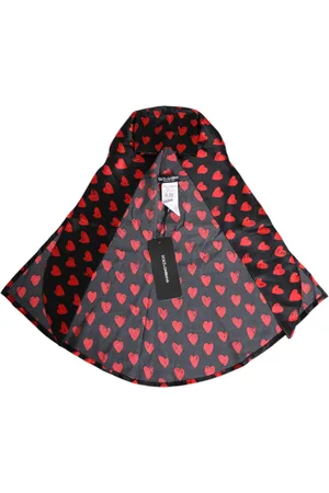 Dolce & Gabbana Black Red Hearts Polyester Hat - 57 cm|S