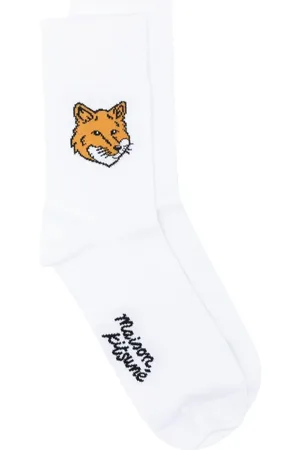 Maison Kitsuné Fox-motif cotton-blend socks - 36-39