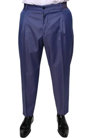 Dolce & Gabbana Blue Wool Tapered Formal Dress Pants - IT48 | M
