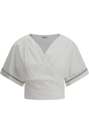 Brunello Cucinelli Buckle-knotted waist Blouse - M