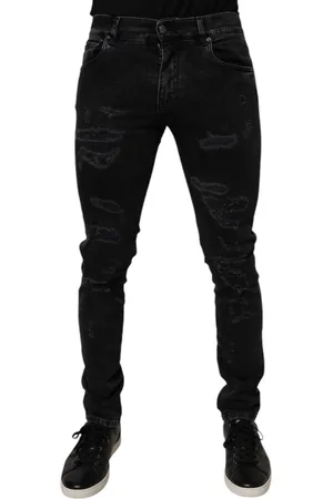 Dolce & Gabbana Tattered Cotton Skinny Men Denim Jeans - IT46 | S
