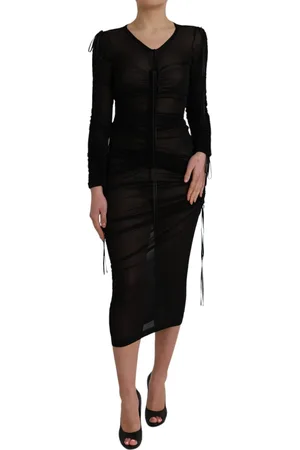 Dolce & Gabbana Sheer Bodycon Sheath Midi Dress - IT38 | XS