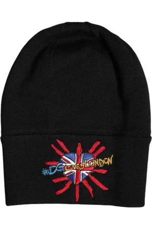Dolce & Gabbana Black #DGLOVESLONDON Knitted Beanie Hat