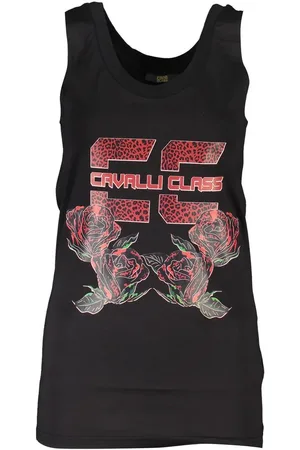 Roberto Cavalli Black Cotton Women Top - XL