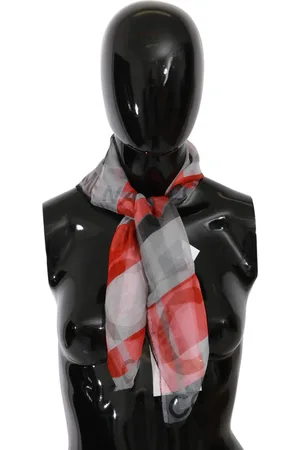 Costume National Red 100% Silk Branded Scarf