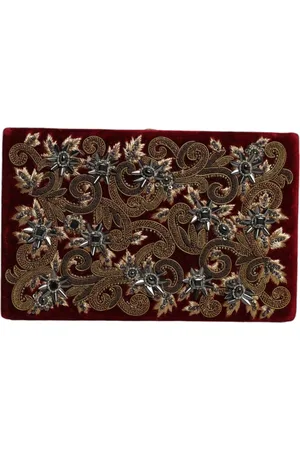 Dolce & Gabbana Velvet Gold Frame Clutch Evening Party Purse Bag