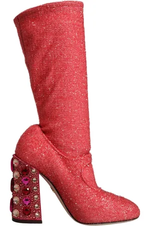 Dolce & Gabbana Crystal Lurex Fantasy High Boots Shoes - EU37/US7
