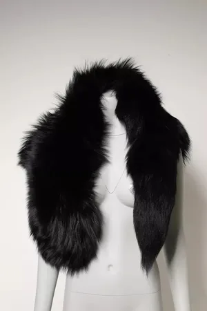 Dolce & Gabbana Fox Fur Neck Wrap Warmer Winter Scarf