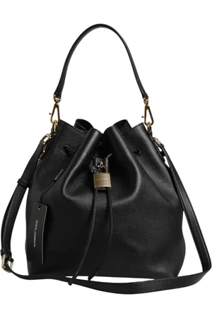 Dolce & Gabbana Black Calfskin Leather DOLCE Shoulder Bucket Bag