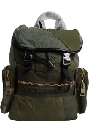 Dolce & Gabbana Military Green Patchwork Travel Backpack Bag