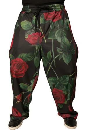 Dolce & Gabbana Floral Polyester Jogger Sweatpants Pants - IT56 | XXL