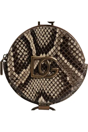 Dolce & Gabbana Round Leather DG Logo Coin Purse Lanyard Wallet