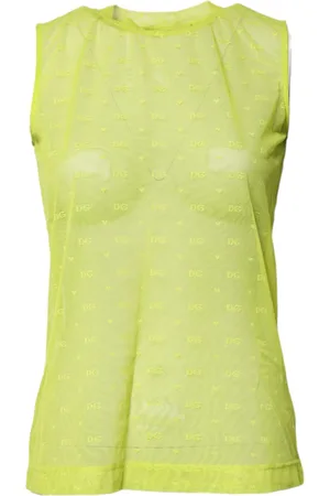 Dolce & Gabbana Green Nylon See Through Women Sleeveless Tank Top - IT2 | S