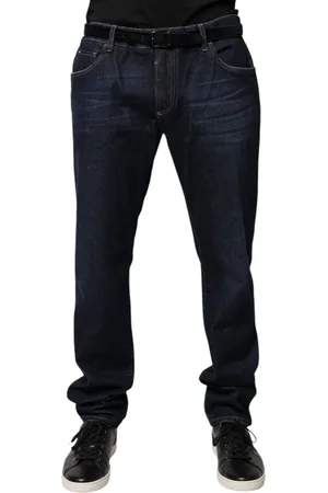 Dolce & Gabbana Dark Cotton Skinny Denim Jeans - IT58 | XXL