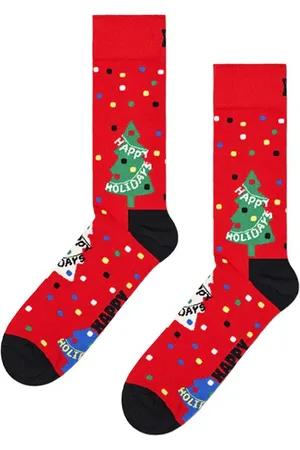 Happy Socks Red Cotton Sock - 36-40