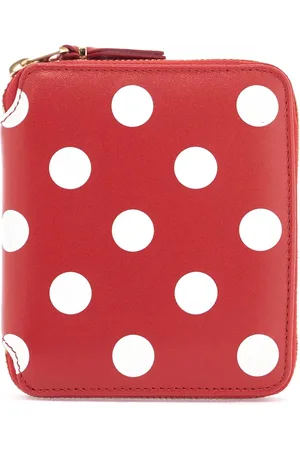 Comme des Garçons Polka dot calfskin wallet with zip - OS